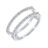 14KT White Gold & Diamond Classic Book Diamond Wraps Fashion Ring   - 1/3 ctw