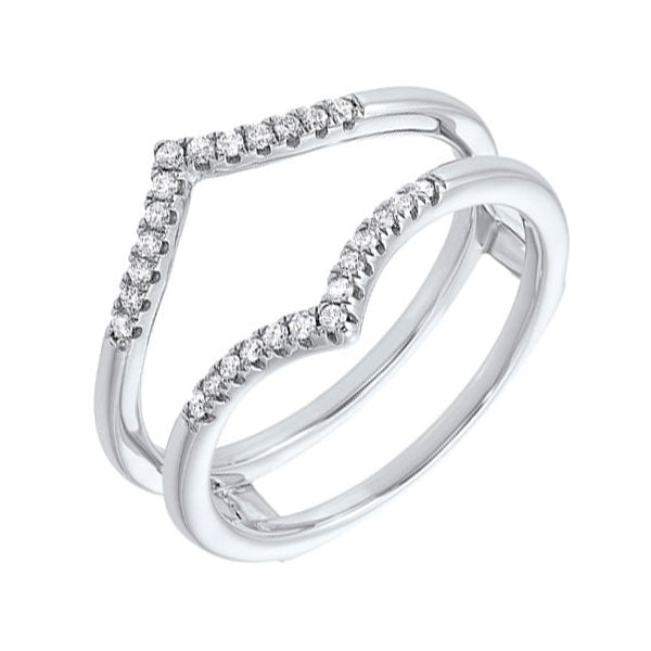 14KT White Gold & Diamond Classic Book Diamond Wraps Fashion Ring   - 1/6 ctw