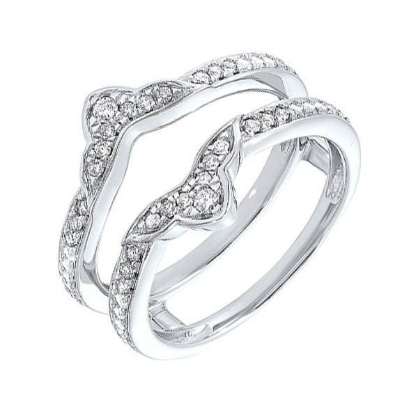 14KT White Gold & Diamond Classic Book Diamond Wraps Fashion Ring   - 1/5 ctw