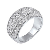 14KT White Gold & Diamond Classic Book High Dome Pave Fashion Ring   - 3-1/4 ctw