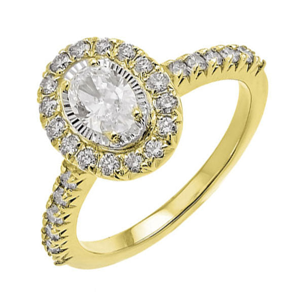 14KT Yellow Gold & Diamonds Stunning Engagement Ring - 1 CTW