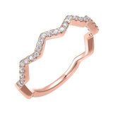 14KT Pink Gold & Diamond Band - 1/5 ctw