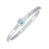 10KT White Gold Classic Book Birthstone Stackable Fashion Ring