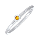 10KT White Gold Classic Book Birthstone Stackable Fashion Ring