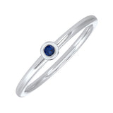 10KT White Gold Classic Book Birthstone Stackable Fashion Ring