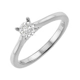 14KT White Gold & Diamond Classic Book Solitaire Fashion Ring  - 1/4 ctw