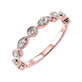 14KT Pink Gold & Diamond Stackable Fashion Ring  - 1/3 ctw