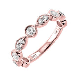 14KT Pink Gold & Diamond Stackable Fashion Ring  - 5/8 ctw