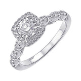 Silver (SLV 995) Cubic Zirconia Sparkle Engagement Ring  - 5/8 ctw