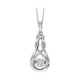 Silver (SLV 995) Diamond Classic Book Rhythm Of Love Neckwear Pendant  - 1/10 ctw