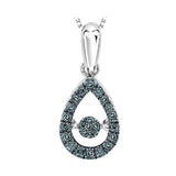 14KT White Gold & Diamond Gemstone Neckwear Pendant -  1/5 ctw
