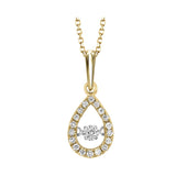 14KT Yellow Gold & Diamond Solitaire Pendant -  1/5 ctw