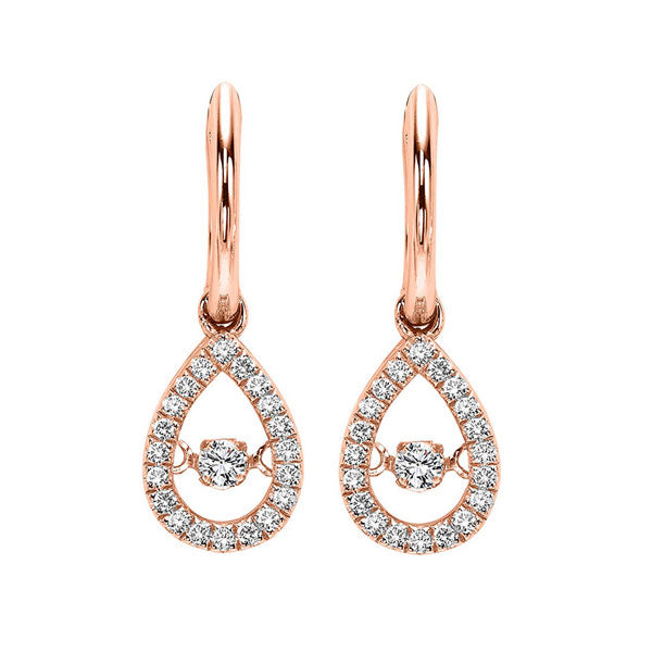 10KT Pink Gold & Diamond Rhythm Of Love Fashion Earrings  - 1/5 ctw