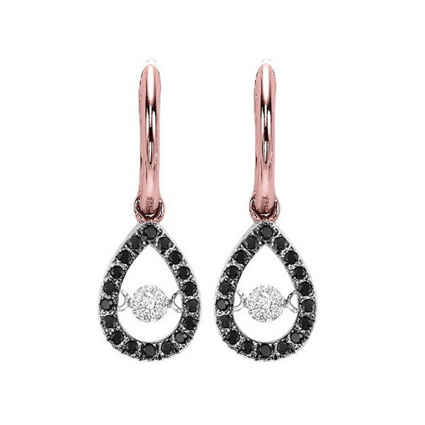 10KT Pink Gold & Diamonds Stunning Fashion Earrings - 1/5 ctw