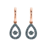 14KT Pink Gold & Diamond Gemstone Earring -  1/5 ctw