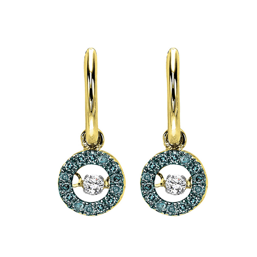 14KT Yellow Gold & Diamond Gemstone Earring -  1/3 ctw