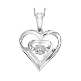 Silver (SLV 995) Diamond Classic Book Rhythm Of Love Neckwear Pendant  - 1/10 ctw