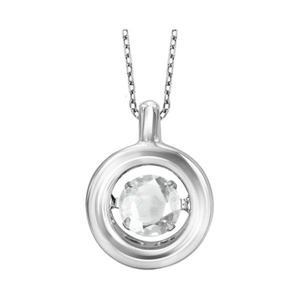 Silver (SLV 995) Diamond Rhythm Of Love Neckwear Pendant - 1/4 cts