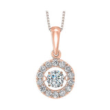 14KT Pink Gold & Diamonds Stunning Neckwear Pendant - 3/4 ctw