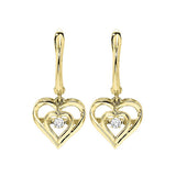 Silver (SLV 995) Diamond Rhythm Of Love Fashion Earrings  - 1/10 ctw