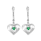 Silver (SLV 995) Diamond Classic Book Rhythm Of Love Fashion Earrings  - 1/10 ctw