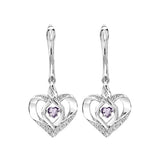 Silver (SLV 995) Diamond Classic Book Rhythm Of Love Fashion Earrings  - 1/10 ctw