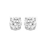 14KT White Gold & Diamond Classic Book Round Stud Earrings  - 1-1/2 ctw