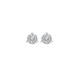 18KT White Gold & Diamond Classic Book Round Stud Earrings  - 1/10 ctw