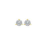 18KT Yellow Gold & Diamond Round Stud Earrings  - 1/10 ctw
