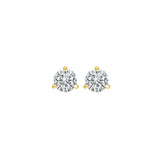 18KT Yellow Gold & Diamond Round Stud Earrings  - 1/8 ctw