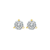 18KT Yellow Gold & Diamond Round Stud Earrings  - 3/8 ctw