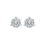 18KT White Gold & Diamond Classic Book Round Stud Earrings  - 3/4 ctw
