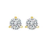 18KT Yellow Gold & Diamond Round Stud Earrings  - 1 ctw