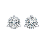 18KT White Gold & Diamond Classic Book Round Stud Earrings  - 1-1/2 ctw