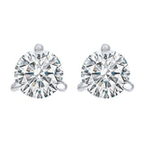 18KT White Gold & Diamond Classic Book Round Stud Earrings  - 2 ctw