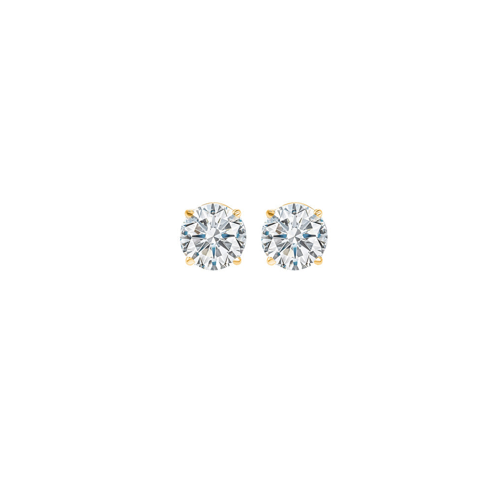 14KT Yellow Gold & Diamond Round Stud Earrings  - 1/5 ctw