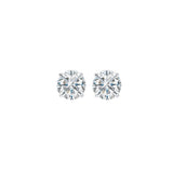14KT White Gold & Diamond Classic Book Round Stud Earrings  - 1/3 ctw