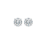 14KT White Gold & Diamond Classic Book Round Stud Earrings  - 3/8 ctw