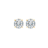 14KT Yellow Gold & Diamond Round Stud Earrings  - 1/2 ctw