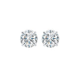 14KT White Gold & Diamond Classic Book Round Stud Earrings  - 5/8 ctw