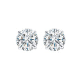 14KT White Gold & Diamond Classic Book Round Stud Earrings  - 1 ctw