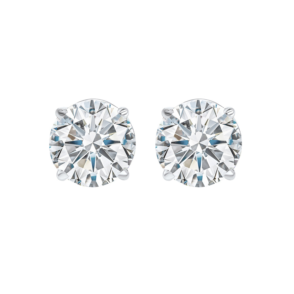 14KT White Gold & Diamond Classic Book Round Stud Earrings  - 1-1/4 ctw
