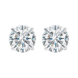 14KT White Gold & Diamond Classic Book Round Stud Earrings  - 1-1/2 ctw