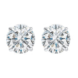 14KT White Gold & Diamond Classic Book Round Stud Earrings  - 2 ctw