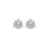 14KT White Gold & Diamond Classic Book Round Stud Earrings  - 3/8 ctw