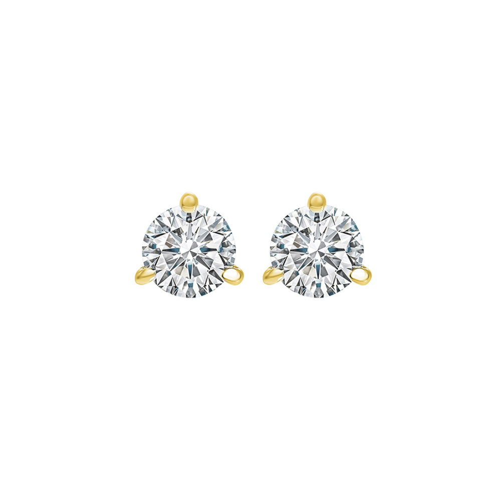 14KT Yellow Gold & Diamond Round Stud Earrings  - 3/8 ctw
