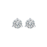 14KT White Gold & Diamond Classic Book Round Stud Earrings  - 1/2 ctw