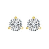 14KT Yellow Gold & Diamond Round Stud Earrings  - 1-1/4 ctw