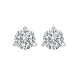 14KT White Gold & Diamond Classic Book Round Stud Earrings  - 1-1/4 ctw