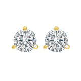 14KT Yellow Gold & Diamond Round Stud Earrings  - 1-1/2 ctw